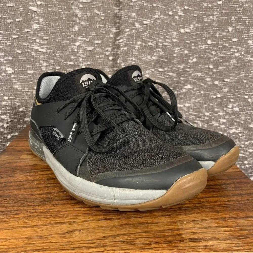 Lems Shoes Mesa Black Carbon Trail Sneakers Hiking Outdoor Athletic Men's Size 8
